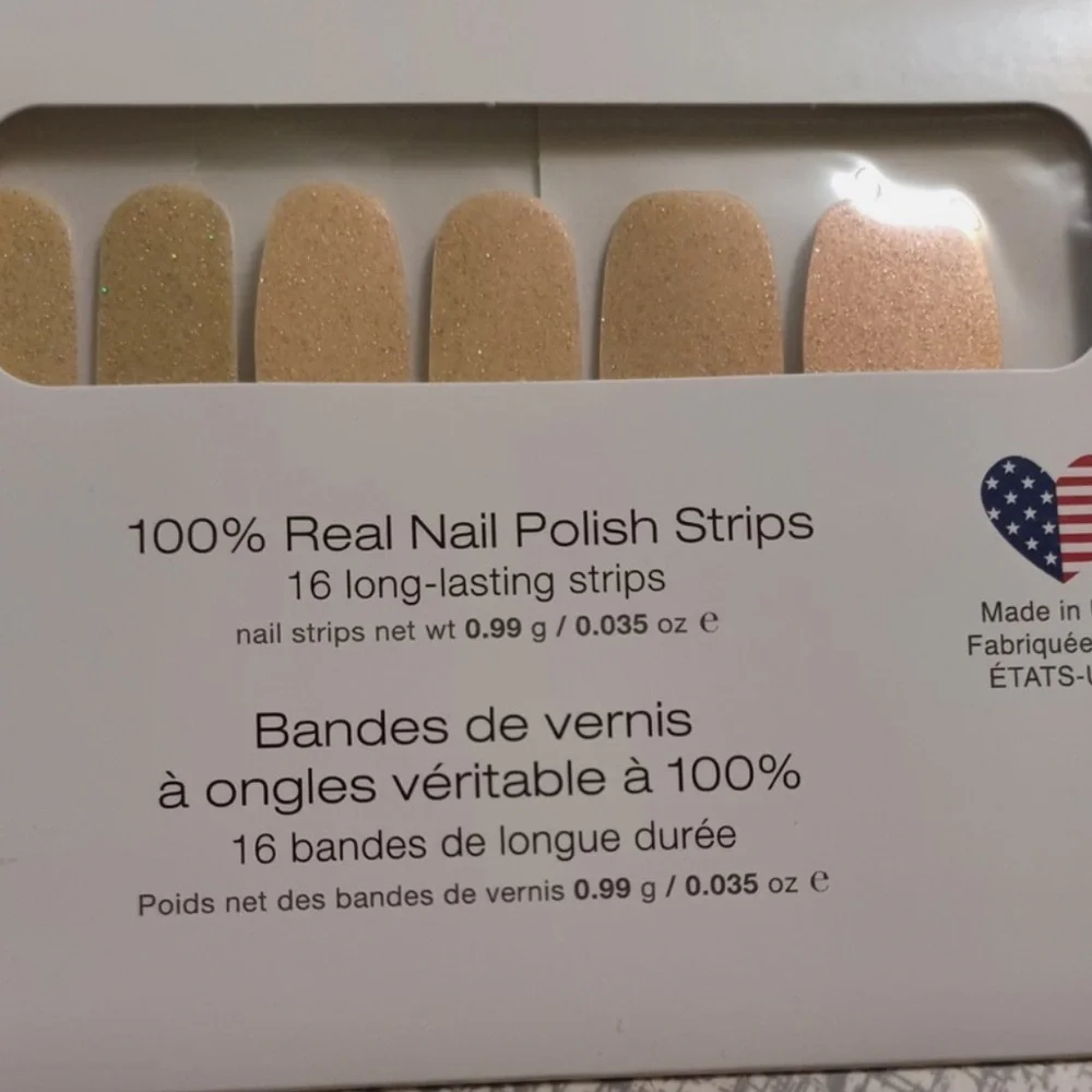 Color Street Pop The Bubbly Champagne Glitter Nail Polish Strips NWT